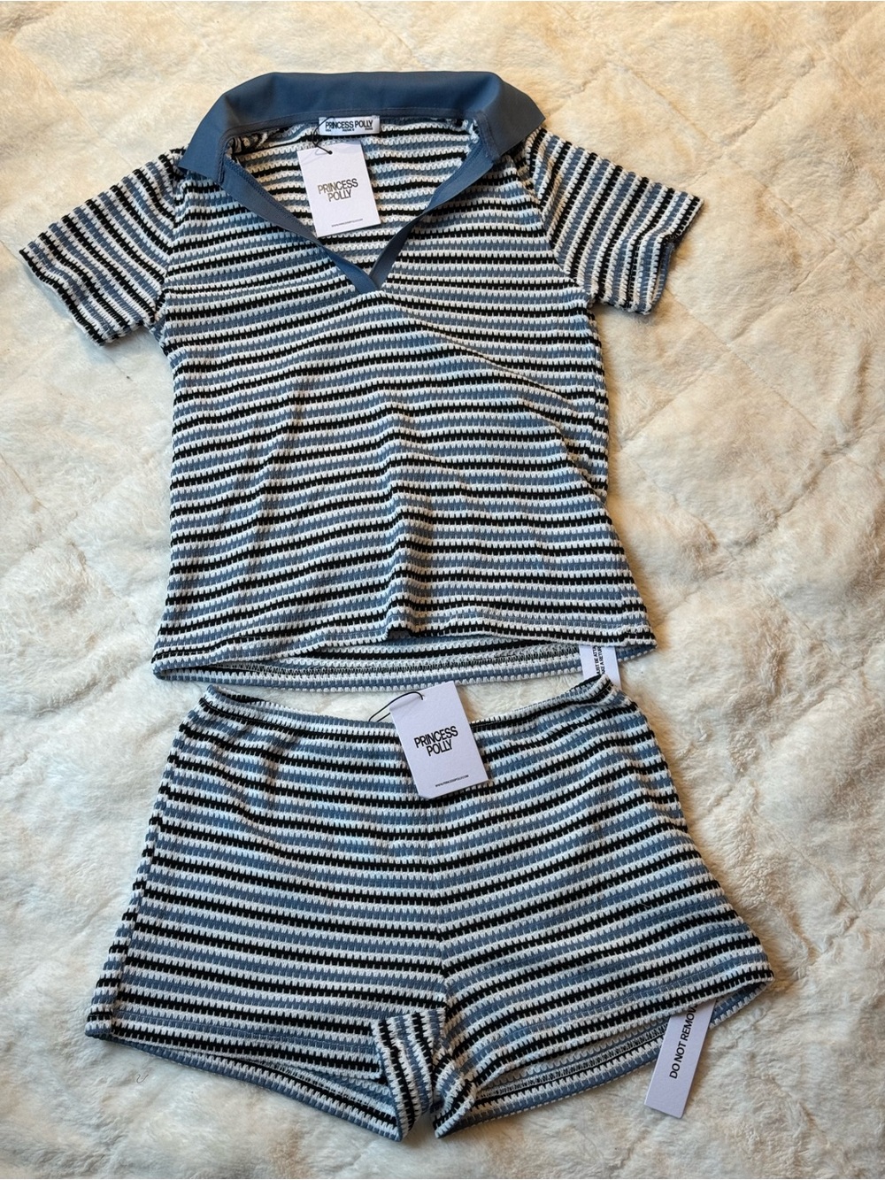 Princess Polly Navy & White Striped Set